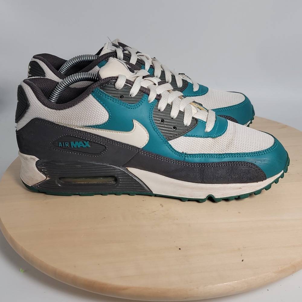 Nike Air Max 90 White Teal Athletic Shoes Men Size 9 Cross Trainer Running Shoes - Picture 5 of 10